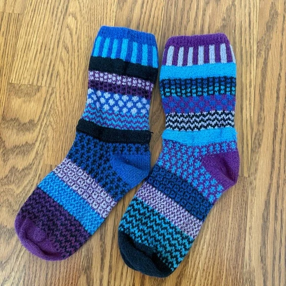 Lot of 2 Blue/ Purple, Green/Blue Solemate Womens Socks Set - Picture 2 of 9